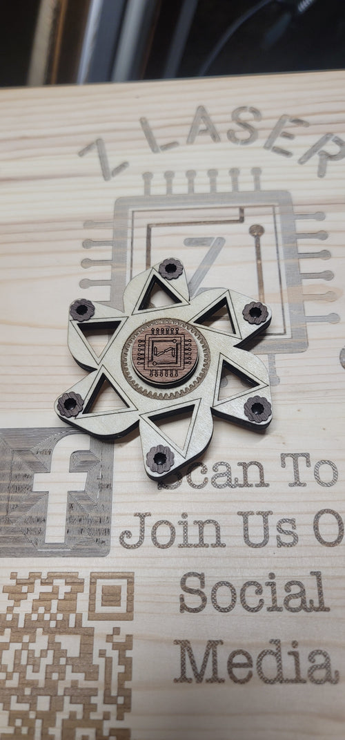 Floating Triangle Wooden Fidget Spinner with Limited Time Engraved Hand Made Spinner with Case. *Red Oak Accent* (Copy)