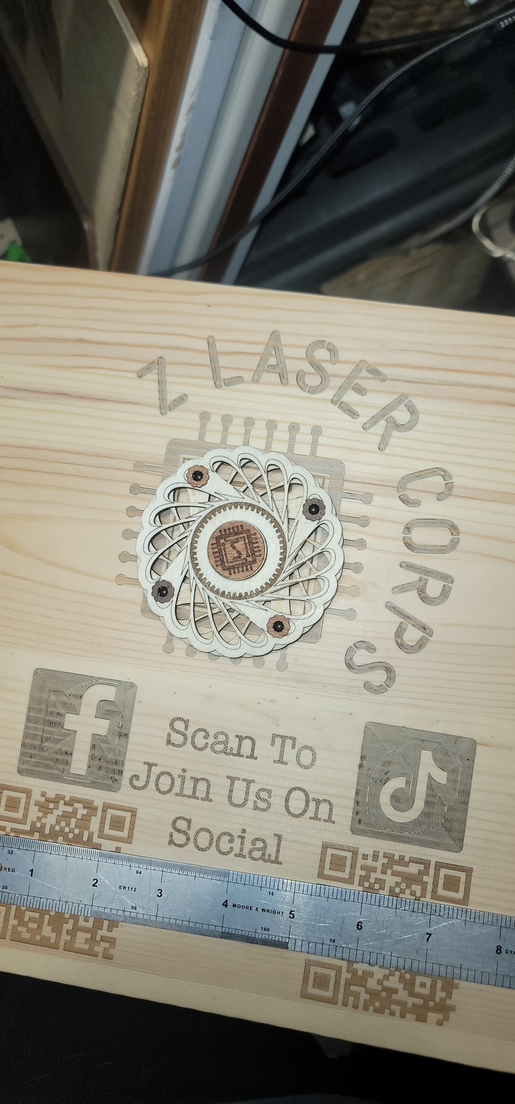 Round Fan Blade Wooden Fidget Spinner with Limited Time Engraved Hand Made Spinner with Case. *Red Oak Accent* (Copy) (Copy)