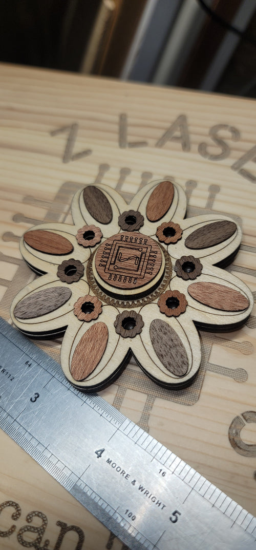 Flower Tile Wooden Fidget Spinner