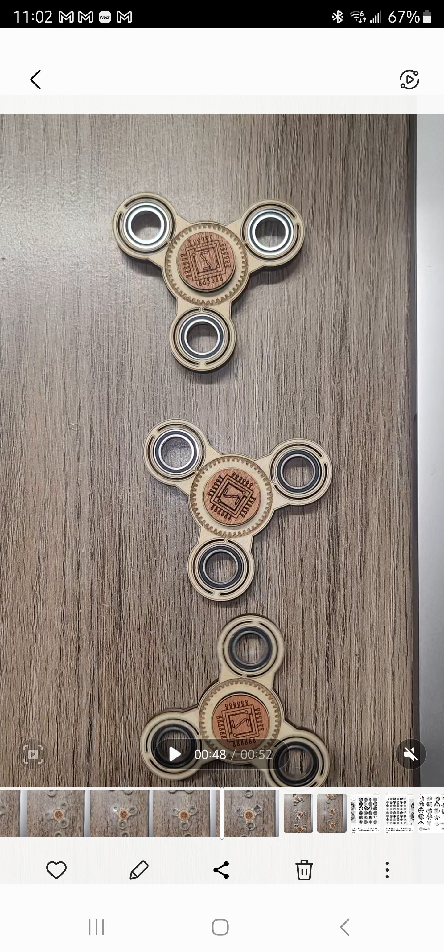 Quad Action Wooden Fidget Spinner