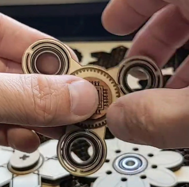 Quad Action Wooden Fidget Spinner