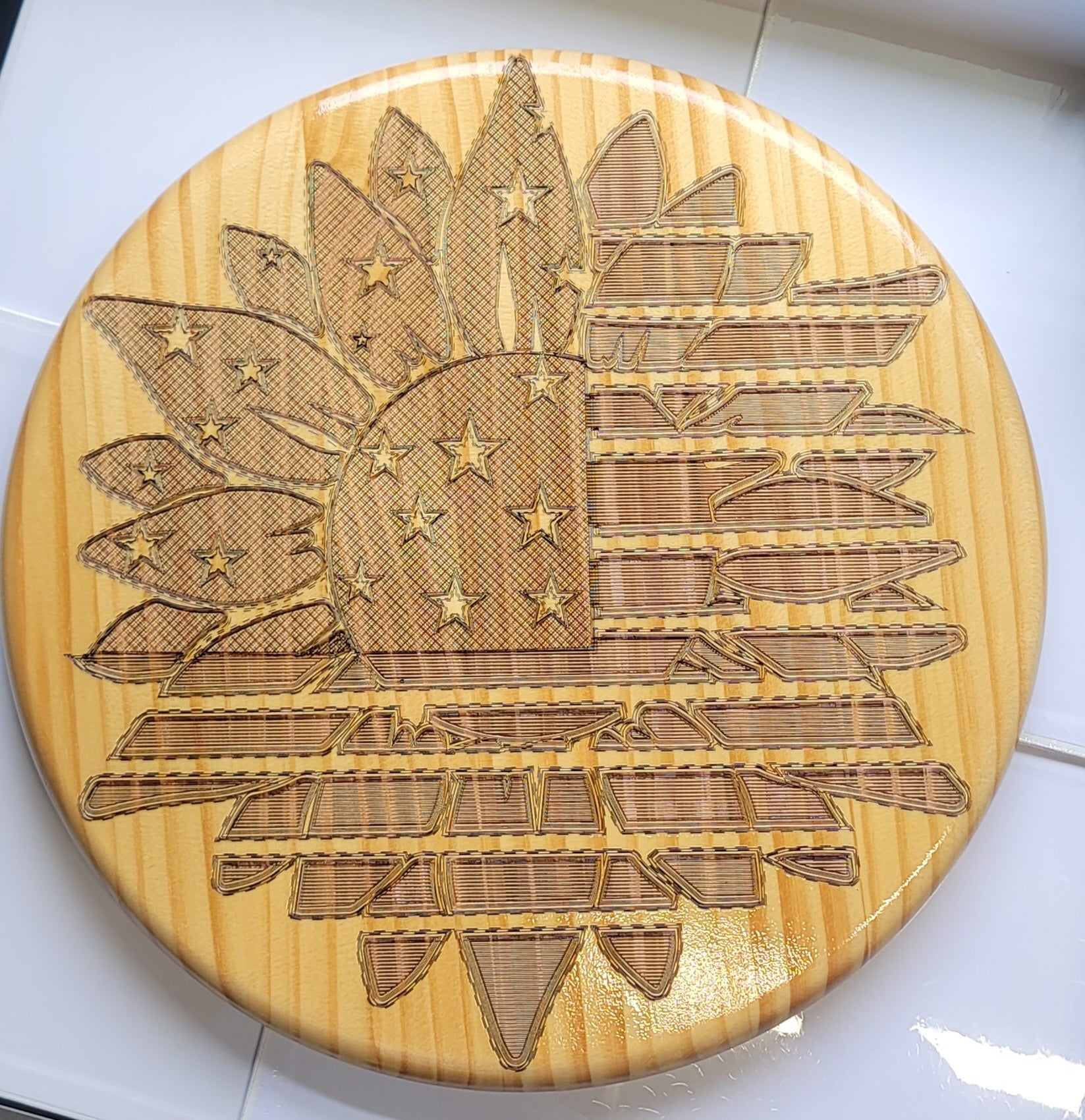 15" Wooden Round Wall Hang/Table Top
