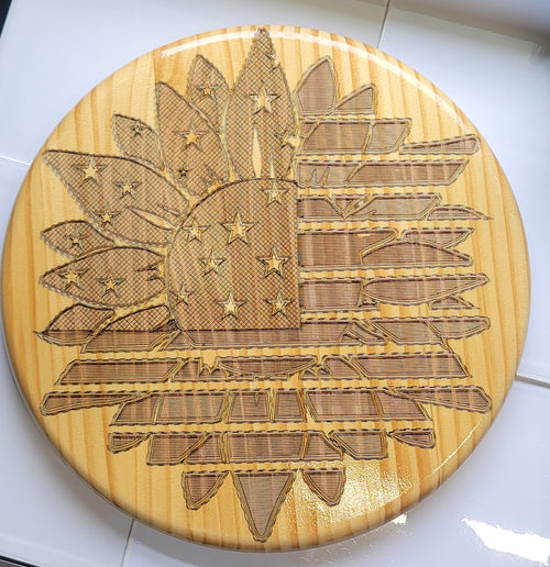 15" Wooden Round Wall Hang/Table Top